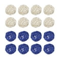 thumbnail image 1 of Unique Bargains Set of 16 Pcs Wicker Rattan Balls 2 Inch Rattan Decorative Balls for Vase Fillers Home Decor Deep Blue,White, 1 of 5
