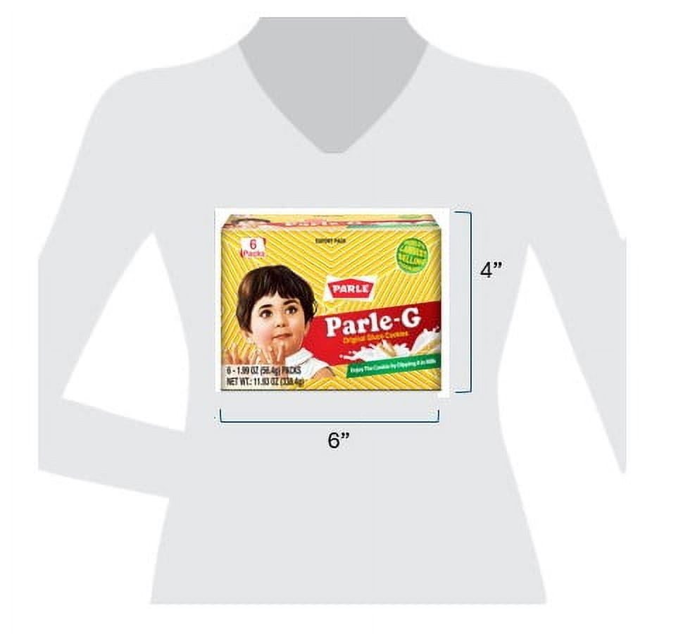 Parle-G Original Cookies, 11.93 oz, 6 Count Individually Wrapped Packs of 12 Crunchy Cookies, Ready to Eat