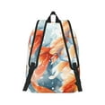 thumbnail image 2 of Honeii Three Goldfish Watercolor Splash Print Canvas College Laptop Backpack, Durable Rucksack Travel Notebook Bag School Backpack Book Bag for Men Women-Medium, 2 of 7
