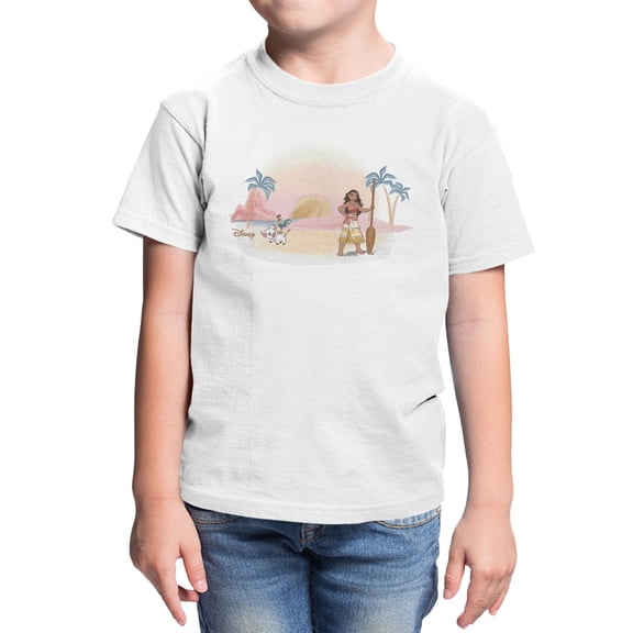 Disney Moana Beach Vibes Youth T Shirt (White, XS-XL)