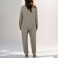 thumbnail image 4 of One Piece Jumpsuits for Women Casual Loose Long Sleeve V Neck Oversized Pajamas Onesie Date Night Rompers, 4 of 6
