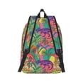 thumbnail image 2 of Honeii Colorful Dinosaur Print Canvas College Laptop Backpack, Durable Rucksack Travel Notebook Bag School Backpack Book Bag for Men Women-Medium, 2 of 7