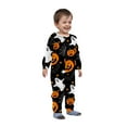 thumbnail image 2 of CLOISE Family Pajamas Matching Sets Pumpkins Ghost One-Piece Sleepwear for Baby 18 Months Hooded Zipper Pajamas Comfy Long Sleeve Jumpsuit Funny Halloween Outfits in November Multicolor, 2 of 4