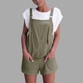 thumbnail image 2 of Daiosportswear Women'S Overalls Shorts Rompers Summer Cotton Linen Bib Shortalls Jumpsuit with Pockets,Shorts for Women, 2 of 5