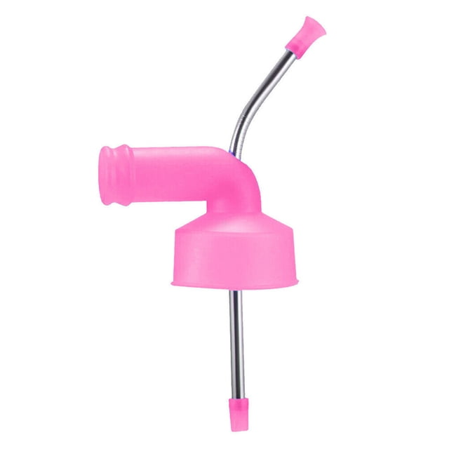 Advancent Snorkel para beber Lata de bebida Paja Snorkel de acero inoxidable Embudo para beber Barra de herramientas rosado