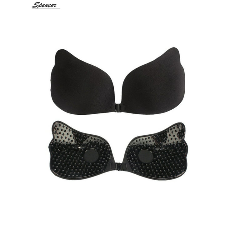 BOSSTON Adhesive Bra Invisible Bra Backless Strapless Bra Reusable Sticky  Deep Plunge Silicone Push Up No Show Adhesive Bras(Black/34B) : :  Clothing, Shoes & Accessories