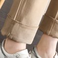 thumbnail image 5 of Ohufall Plus Size Women's Maternity Work Pants Fashion Casual High Waisted Belly Support Suit Pants Summer Solid Loose Straight Pants for Pregnant Women, 5 of 6