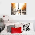 thumbnail image 4 of Nawypu  Paris Eiffel Tower Canvas Wall Art Set of 3 Black White and Yellow Couple with Umbrella on Fancy Street Scenery Painting Prints Romantic Artwork for Girls Bedroom Wall Decor 20x16inch, 4 of 4