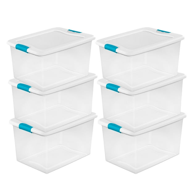 Shop for plastic tubs at walmart.com. sterilite 64 quart clear plastic storage boxes bins totes w latches 6 pack