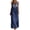 Navy, variant on Costeam Womens Square Neck Sleeveless Maxi Dress Floral Embroidery Wide Strap Loose Linen Blend Flowy Long Tank Sundress with Side Pockets Outfit