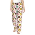 thumbnail image 1 of Fotbe Colorful Donuts Pantalones de Pijama para Mujer, Pantalones de Dormir, Pantalones Pj con Cordón y Bolsillos-Small, 1 of 6
