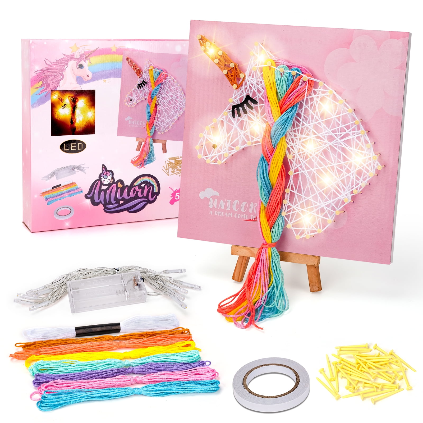Pearoft DIY Unicorn String Art Craft Kit Toys for Age 6 7 8 Year