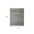 thumbnail image 3 of 10' X 13' Gray Ivory And Blue Geometric Hand Knotted Area Rug, 3 of 10