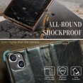thumbnail image 5 of SaniMore for iPhone 15 (6.1" 2023) Case, PU Leather Auto-magnet Full Protection Flip Kickstand Card & Cash Slots, Retro Shockproof Anti-fall Wallet Business Shell for iPhone 15, Brown, 5 of 9