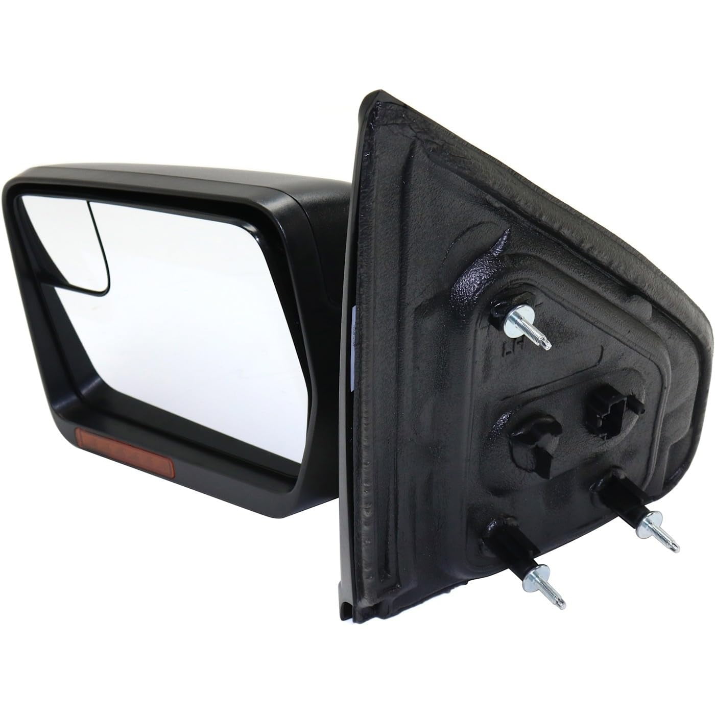 Suitable for Driver Side Power Heated Mirror for Ford F-150 (2011-2014) - Manual Fold with Signal Light & Spotter Glass, Textured Finish