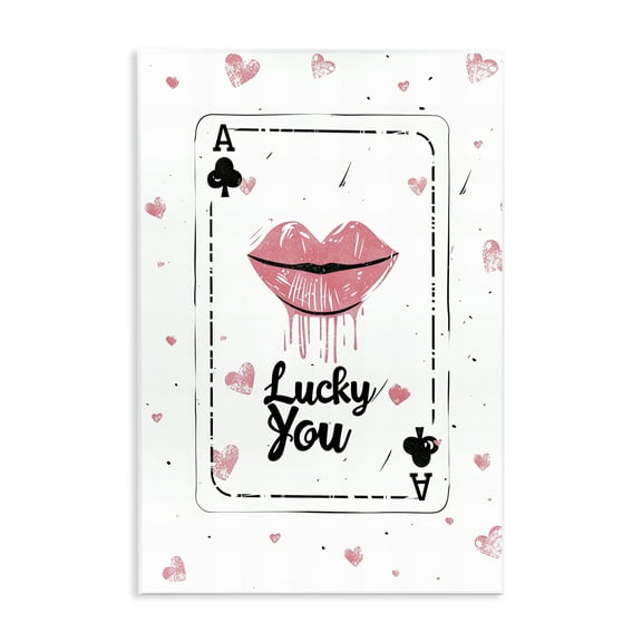 Stupell Industries Lucky You Playing Card Quotes and Sayings Painting Unframed Art Print Wall Art, 10 x 15