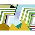 thumbnail image 2 of Cartissi 32x25 Black Ornate Wood Framed with Double Matting Museum Art Print Titled - Yellow Mountains II, 2 of 4