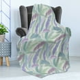 thumbnail image 4 of Hawaii Soft Flannel Fleece Throw Blanket, Abstract Floral Arrangement the Arecaceae Foliage Leaves Flowering Tropic Plants, Cozy Plush for Indoor and Outdoor Use, 50" x 60", Multicolor, by Ambesonne, 4 of 5