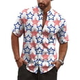 thumbnail image 7 of Ankishi American Hawaiian Shirts for Men Colorful Star Casual Short Sleeve Vacation Shirts Holiday Tops for Memorial Day, 7 of 7