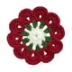 thumbnail image 4 of Posavasos de ganchillo hecho a mano para café y té, forma de flor rústica, redondo, tejido Blanco rojo, 4 of 9