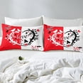 thumbnail image 4 of Yibo Red Black White Creative Valentine Day Duvet Cover - Premium Polyester Duvet Cover with Zipper Closure, 3 Piece Set, Includes 1 Duvet Cover and 2 Pillow Cases, No Comforter, 4 of 6