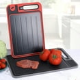 thumbnail image 5 of 4-in-1 Defrosting Tray for Frozen Meat - Meat Thawing Tray with Built-In Knife Refiner, Garlic Grater & Cutting Board - Thawing Plate for Frozen Food - Non-Slip, Dishwasher Compatible - Red, 5 of 8