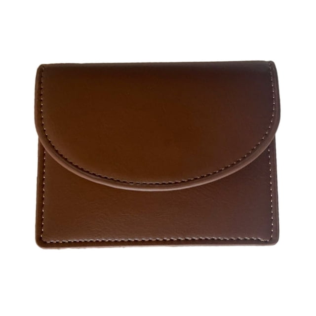 Women Wallet Portable Faux Leather Large Capacity Solid Color Magnetic Button Card Holder Small Slim Purse Money Bag Case Shopping Use