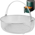 thumbnail image 2 of Panier en Maille pour Friteuse à Air Chaud Panier de Gril en Acier Inoxydable Panier Vapeur avec Poignée Panier Polyvalent pour Four Panier de Friture Panier de Rôtissage Grille de Refroidissement et de Cuisson Panier d'Égouttage pour Aliments 8.26 Pouces pour Cuisine, 2 of 11