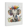 thumbnail image 4 of Stupell Industries Rainbow Blooms Elephant Animals Painting Wrapped Canvas Art Print Wall Art, 24 x 30, 4 of 8