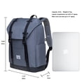 thumbnail image 2 of KAUKKO Vintage Casual polyster and Leather Rucksack Backpack (Nylon Grey), 2 of 5