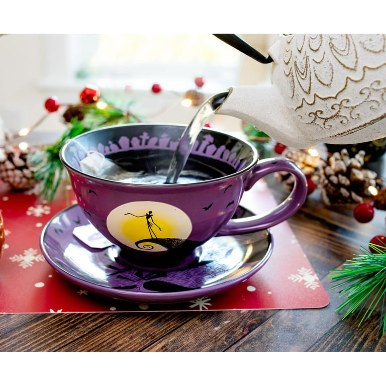 Disney The Nightmare Before Christmas Spiral Hill Ceramic Teacup and Saucer  Set 