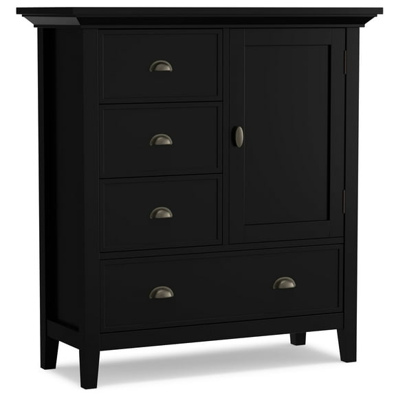 Redmond 39 inch Wide Solid Wood Medium Storage Cabinet in Black