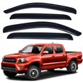 thumbnail image 1 of Lightronic Extra Durable Outside-Mount Auto Vent Window Visor, Fits 2005-2015 Toyota Tacoma, Double Cab, UV Protection Rain Guard, Original Window Deflector, No-Drill Easy Install, Dark Smoke, 4-Pcs, 1 of 4