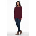 thumbnail image 3 of Jack David Piko Style Women's Famous Top Casual Oversized Soft Loose Fit Drop of Shoulder Boat Neck (Long Sleeve), 3 of 5
