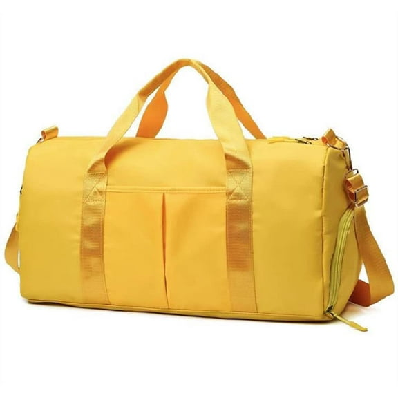 Men and Women's Travel Bag With Shoe Compartment Sports Tote Gym Bag Weekender Overnight Shoulder Bagts.（yellow）