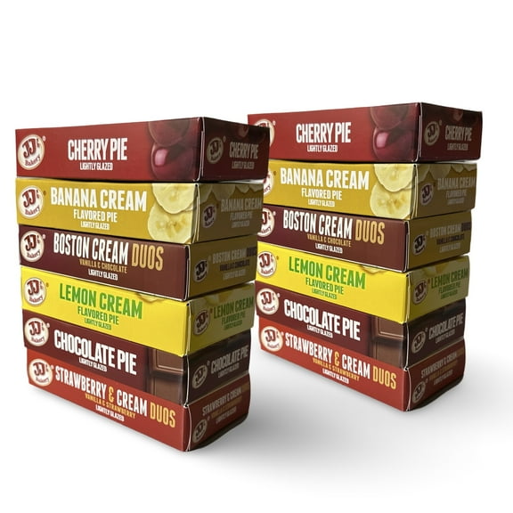 JJ's Bakery Glazed Pie Cream Flavored Variety Pack 4 Ounce Individually Boxed | Pack of 12