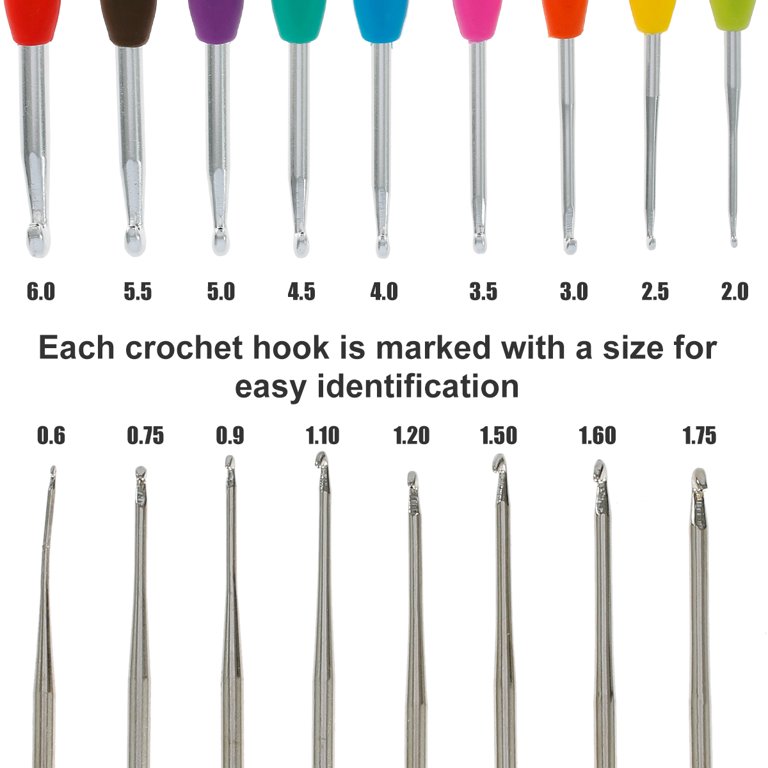 100pcs Crochet Hooks Set in Case Ergonomic Soft Grip Handles Weave Yarn Knitting Needles Kit and Crochet Needle Accessories Crochet Kit Complete Crochet Set for Beginners and Experiecced Crochet Lover