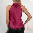 thumbnail image 3 of SNKSDGM Female Womens Tank Tops Plus Size Cotton Seamless Tank Tops for Women Red Women Silk Satin Casual Sleeveless Neck Tank Top Summer Curved Hem Lightweight Dressy Blouses Shirt M, 3 of 5