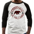 thumbnail image 2 of Christmas at the Cabin Three-Quarter Raglan Sleeve Baseball Shirt Unisex X-Large White/Black, 2 of 5