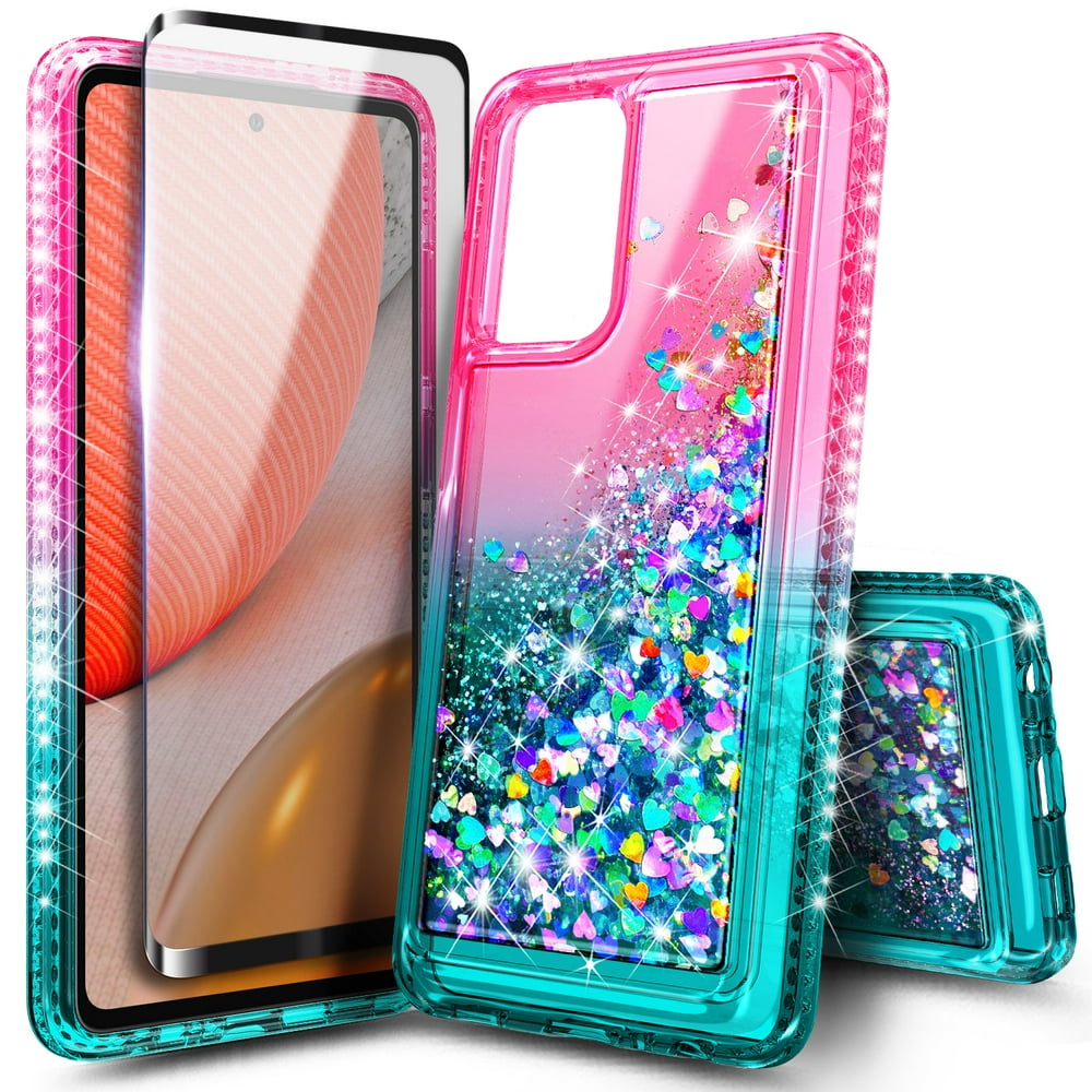 Samsung Galaxy A52 5G Phone Case with Tempered Glass Screen Protector (Full Coverage), Nagebee