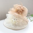 thumbnail image 5 of CAIXIA Womens Derby Hats Elegant Organza Floral Tea Party Hats for Women Church Hats Wide Brim Fascinator Derby Hats Bridal Wedding Tea Party Hat, 5 of 5