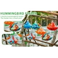 thumbnail image 5 of Blown Glass Hummingbird Feeder,3.2in Outdoor Hanging Small Hummingbird Feeder with Flower Feeding Holes Bird Feeder for Outdoor Garden Backyard, 5 of 8