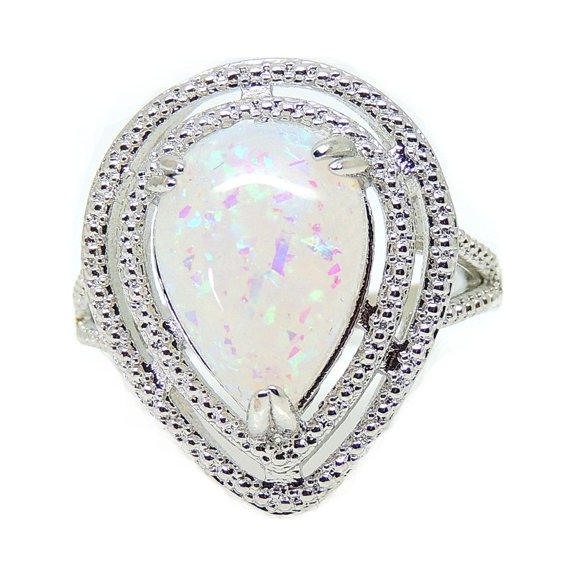 Danni Statement Ring Teardrop Simulated Fire Opal Womens Ginger Lyne Collection