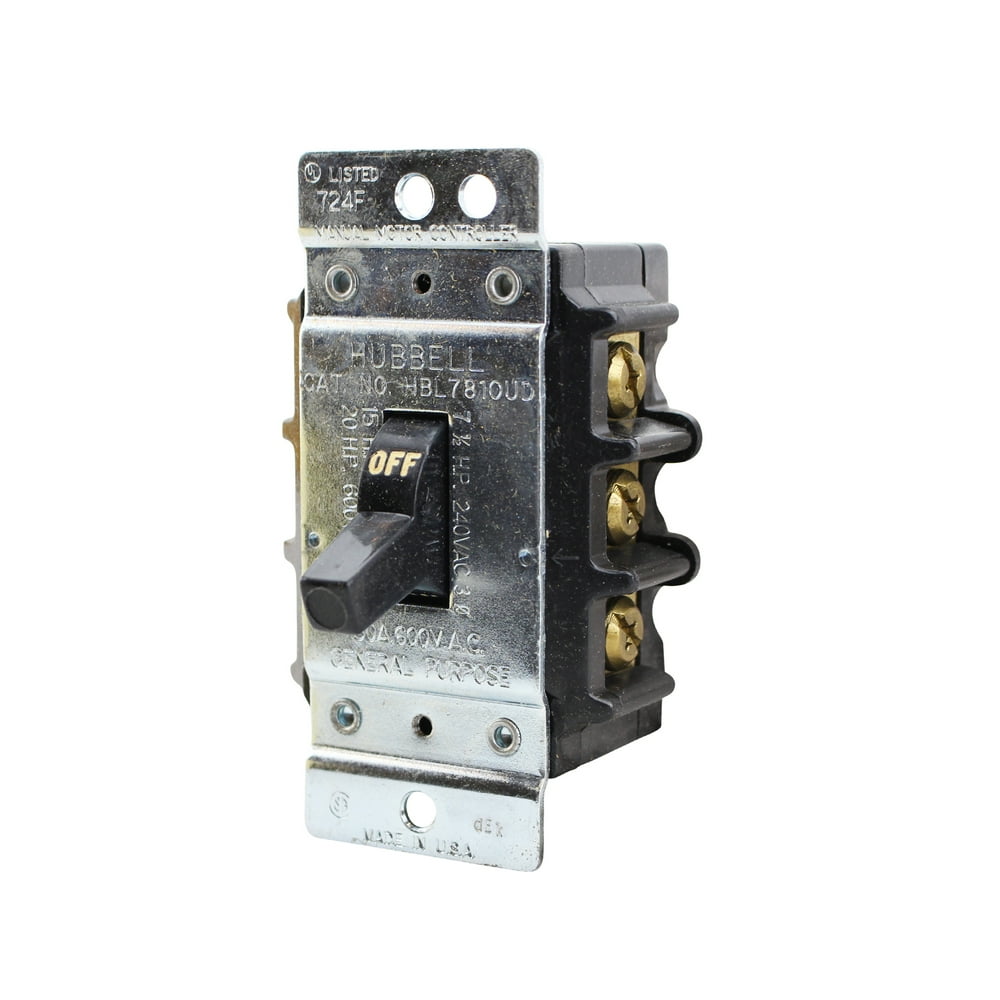 Hubbell HBL7810UD Manual Motor Control Switch 30amp 600V
