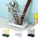 thumbnail image 1 of Cesta organizadora de utensilios de cocina de hierro | Estante de almacenamiento de doble rejilla de montaje en pared | Portacucharas multifuncional para palillos | Metal duradero y resistente a la, 1 of 7