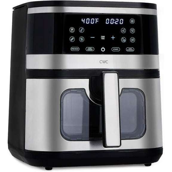 COOK WITH COLOR Digital Air Fryer 8.5-Quart Stainless Steel Air Fryer Kitchen Appliance, Black