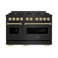 thumbnail image 2 of ZLINE Autograph Edition 48 in. 6.7 cu. ft. Classic Double Oven Gas Range with 8 Burner Cooktop in Black Stainless Steel and Champagne Bronze Accents (CGRBZ-48-CB), 2 of 2