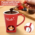 thumbnail image 2 of TISHITA Fondue Mug Chocolate Melting Cup Coffee Cup Butter Melt Pot 130ml Candy Hot Pot for Dessert Home Anniversary Birthday Cooking red, 2 of 9