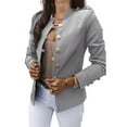 thumbnail image 1 of Sexy Dance Women's Casual Long Sleeve Collarless Blazer Solid Color Jackets for Office Workot Outerwear, 1 of 2