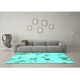 thumbnail image 3 of Ahgly Company Indoor Rectangle Abstract Turquoise Blue Modern Area Rugs, 6' x 9', 3 of 4